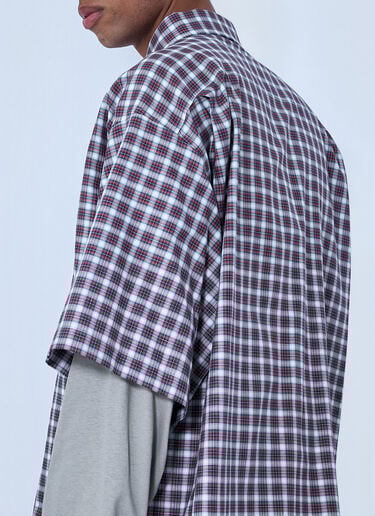 Balenciaga Layered Check Shirt Red bal0164004