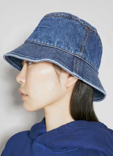 Alexander Wang Embossed Denim Bucket Hat Blue awg0254015