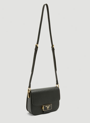 Prada Saffiano Emblème Shoulder Bag Black pra0243069
