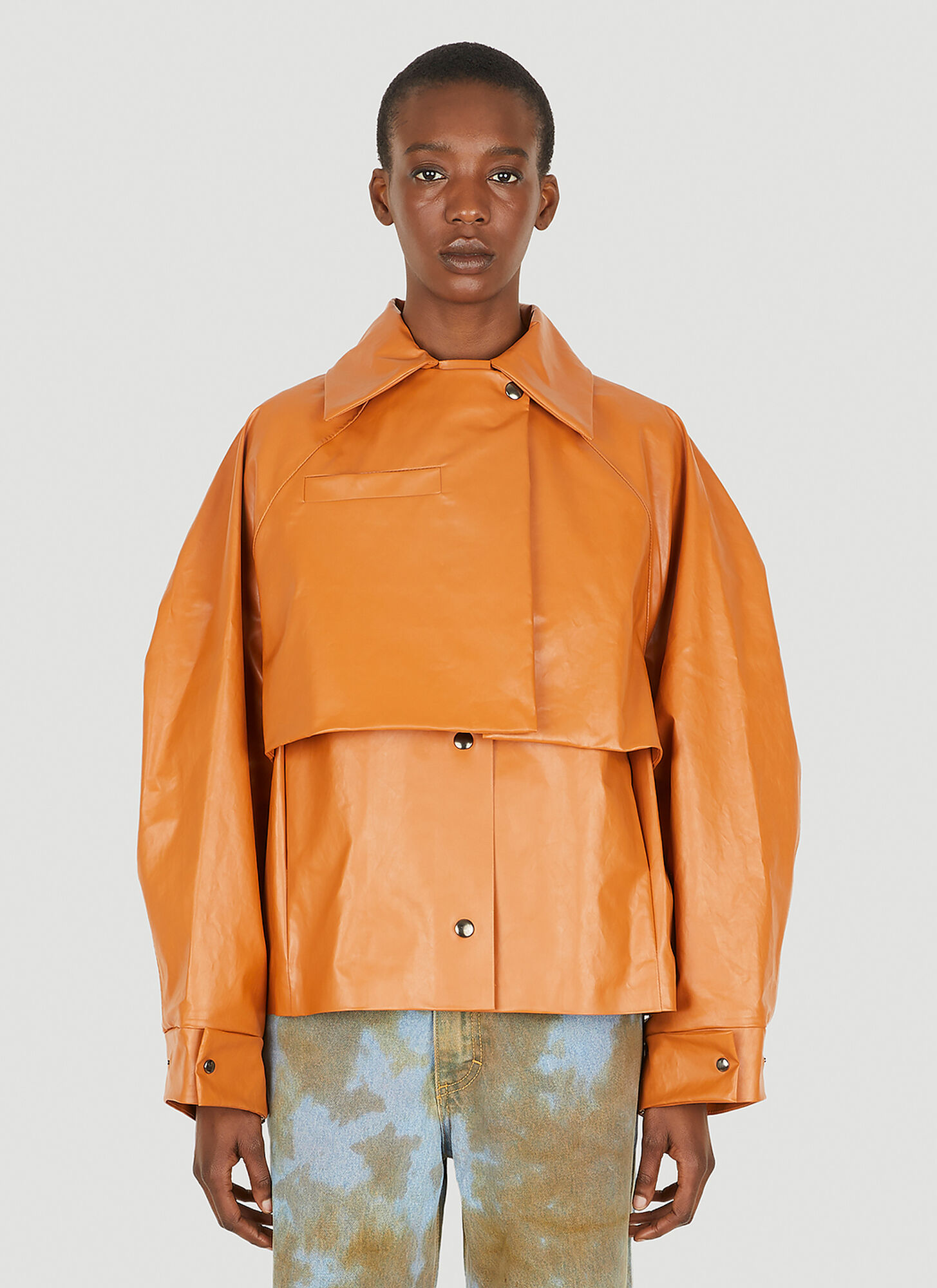 Kassl Editions Pilot Oil Orange Coated Cotton-blend Jacket