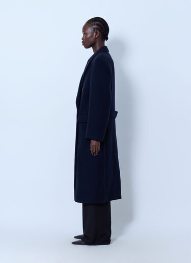 LN-CC® - The Row: Bamira Double-Breasted Wool Coat - Navy The Row Bamira Double-Breasted Wool Coat Navy row0266002