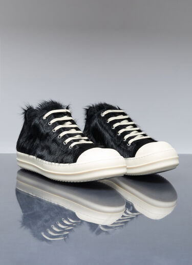 Rick Owens 毛皮低帮运动鞋 黑色 ric0156013