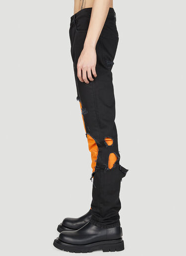 Raf Simons Destroyed Double Jeans Orange raf0351003