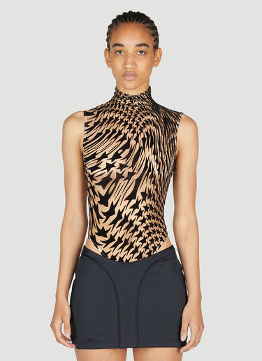 Mugler Star Print Bodysuit Black mug0252035