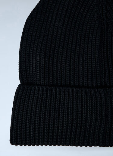Logo Motif Beanie Hat Moncler Logo Motif Beanie Hat Black mon0163031