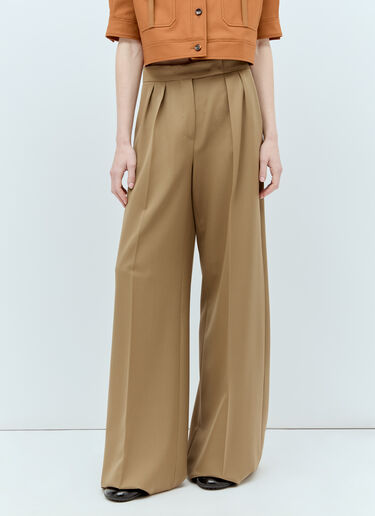 Max Mara Wool Tailored Pants Brown max0255019