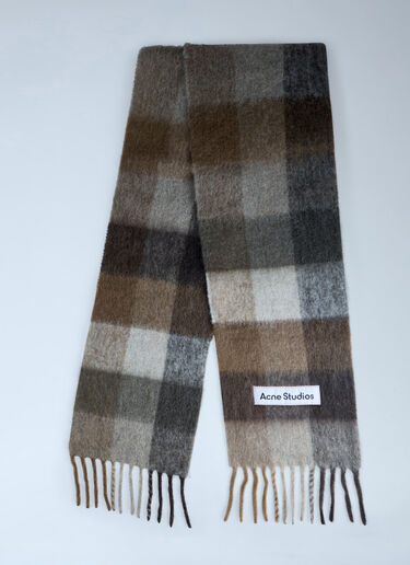 LN-CC® - Acne Studios: Fringed Wool Scarf - Brown Acne Studios Fringed Wool Scarf Brown acn0365090