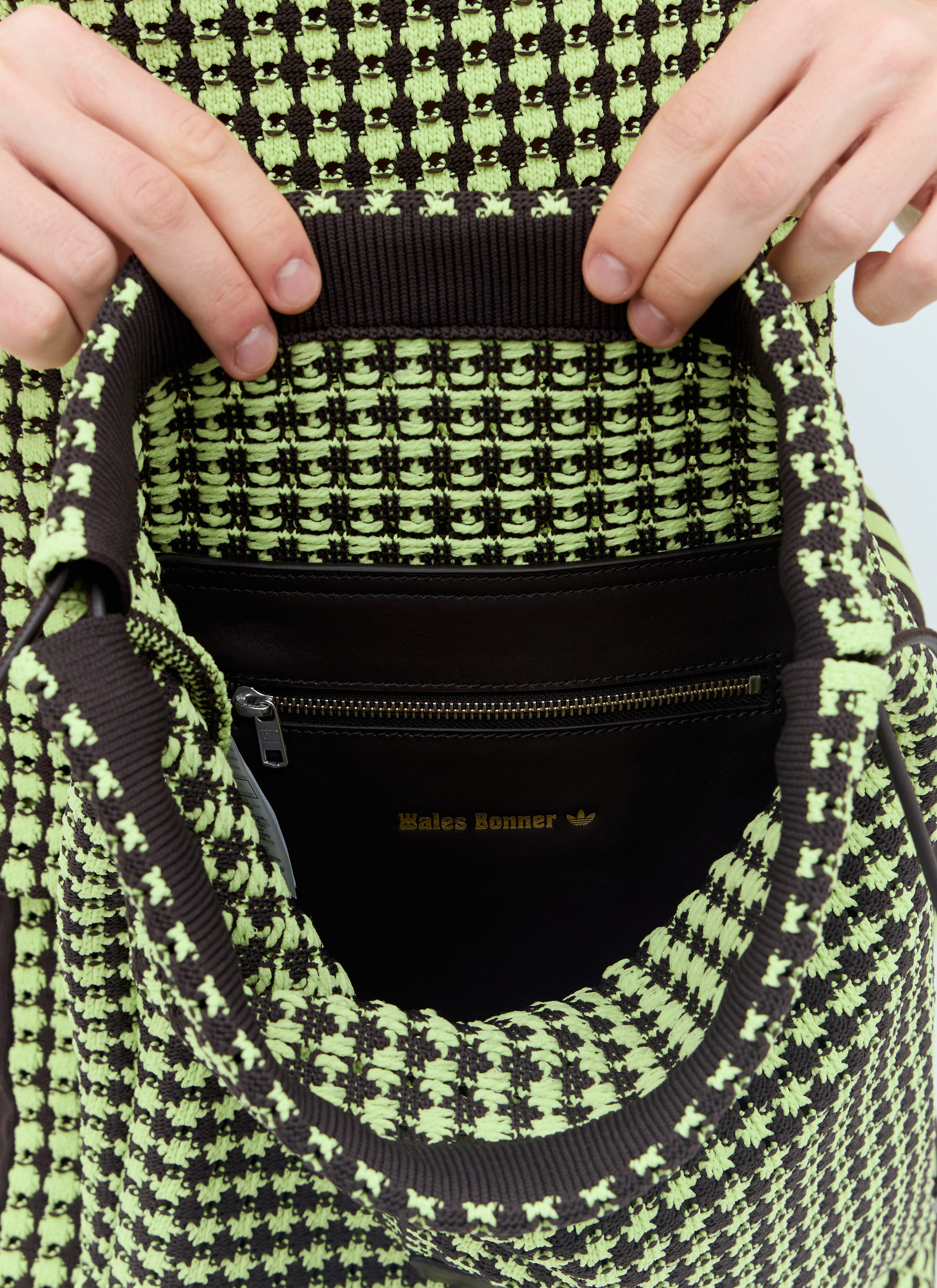 adidas by Wales Bonner Men's' Crochet Drawstring Backpack in Green | LN-CC®