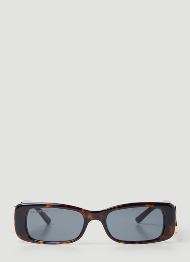 Balenciaga Dynasty Rectangle Sunglasses Brown bcs0353002
