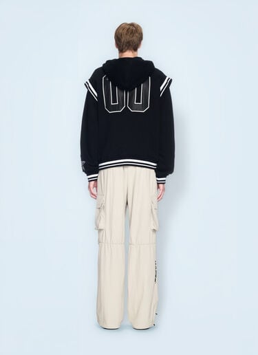 Off-White Fleece 00 Varsity Hooded Jacket Black ofw0160089