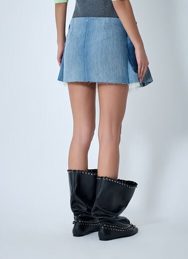 Scrunched Denim Mini Skirt August Barron Scrunched Denim Mini Skirt Blue all0262007