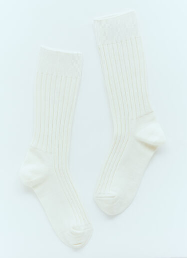 Moncler x Palm Angels Logo Patch Socks White mpa0355008