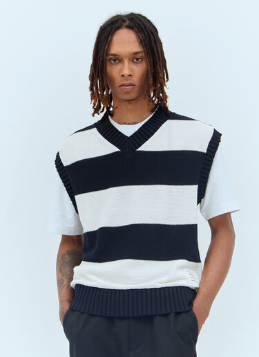Thom Browne 오버사이즈 V-넥 베스트 네이비 thb0156004