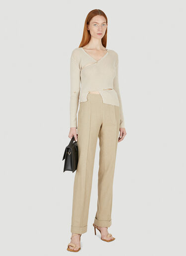 Jacquemus Le Cardigan Tordu Top Beige jac0248007