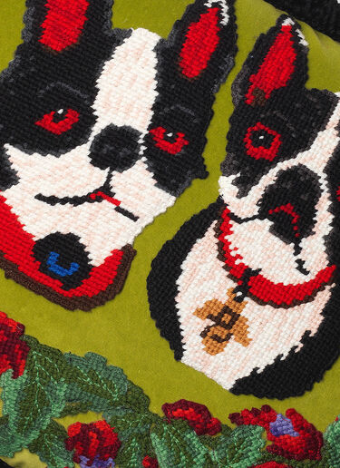 Gucci Bosco and Orso Needlepoint Cushion Red wps0638395