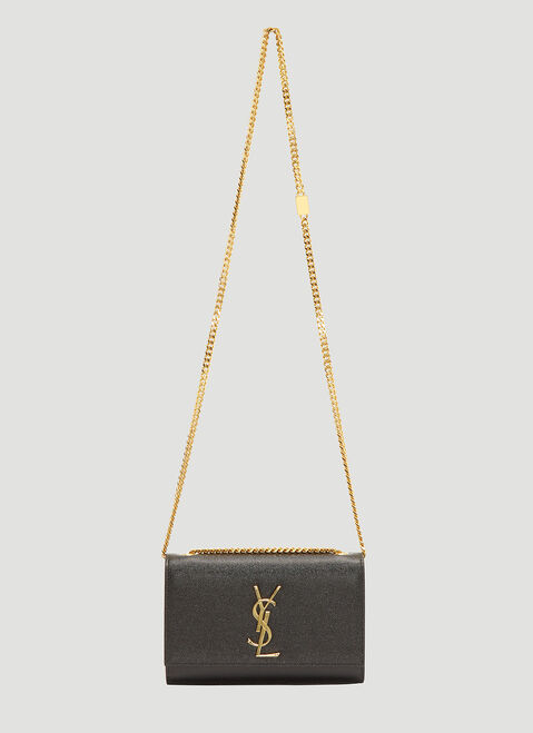Saint Laurent Kate Grain De Poudre Shoulder Chain Bag Black sla0238013