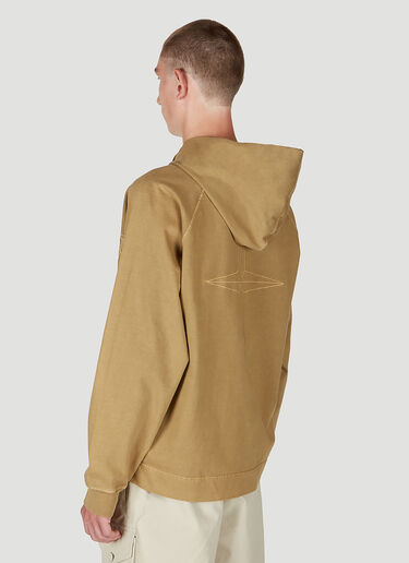 Stone Island Logo Embroidery Hooded Sweatshirt Brown sto0152062