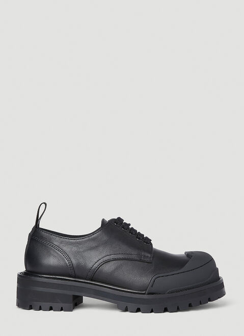 Vetements Dada Leather Derby Shoes Black vet0154015