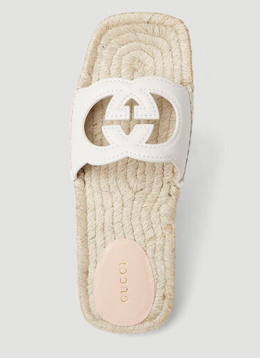 Gucci Interlocking G Flat Slides Cream guc0251162
