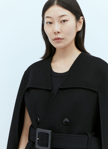 Jil Sander 双排扣斗篷大衣 黑 jil0253003