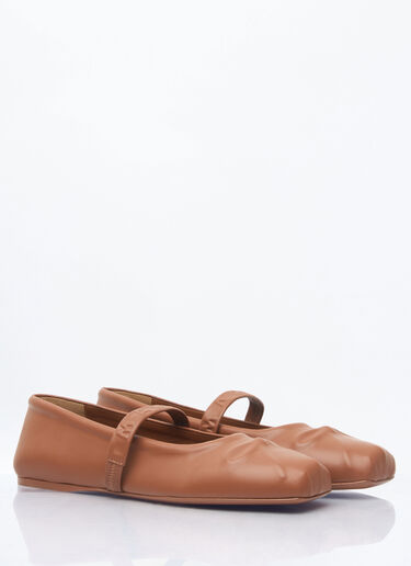 Marni Mary Jane Ballerina Flats Brown mni0259016