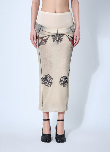 Jean Paul Gaultier Double Layer Mesh Skirt Ecru jpg0260003
