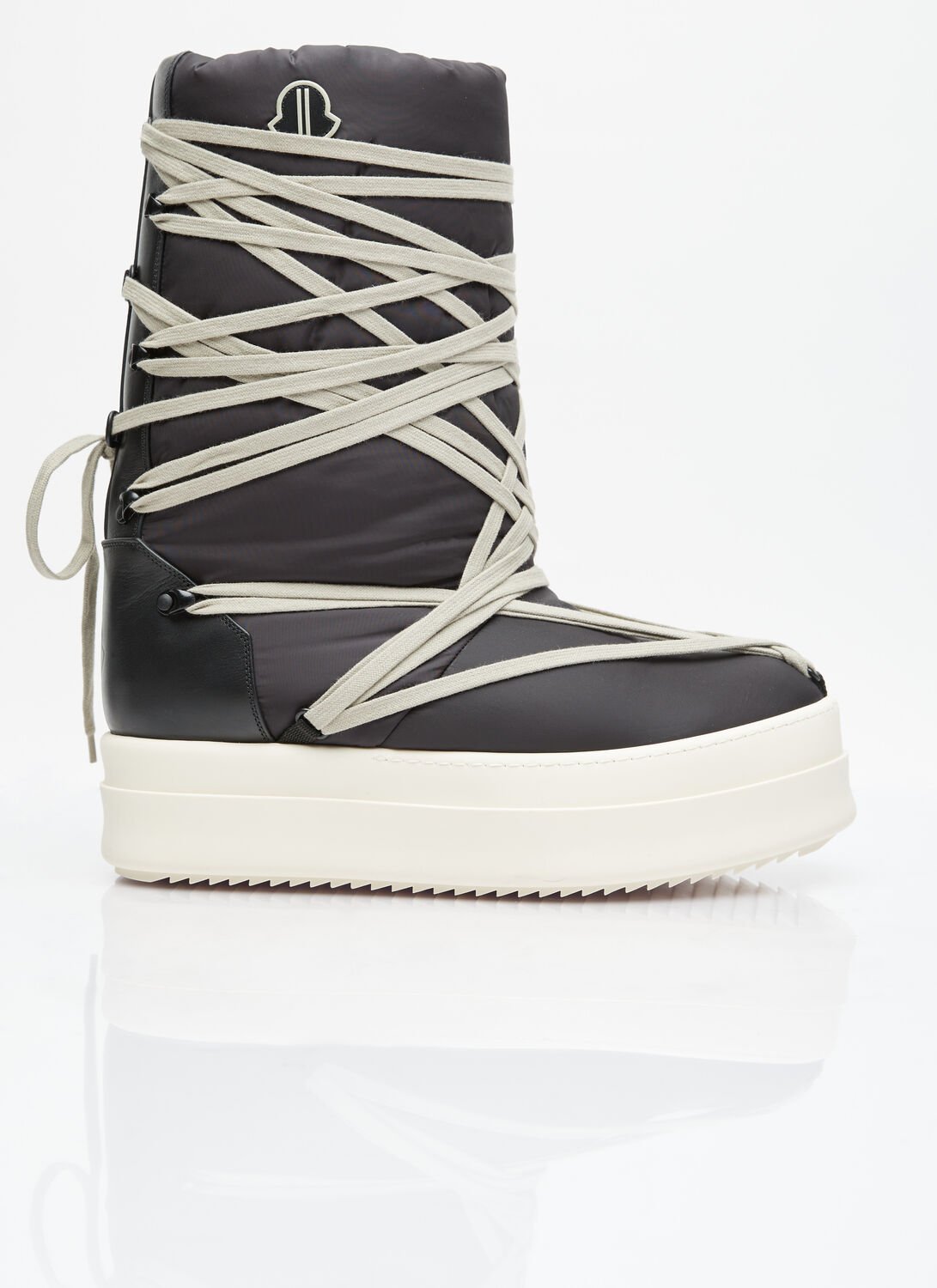 Moncler X Rick Owens Big Rocks Leather Boots In Black