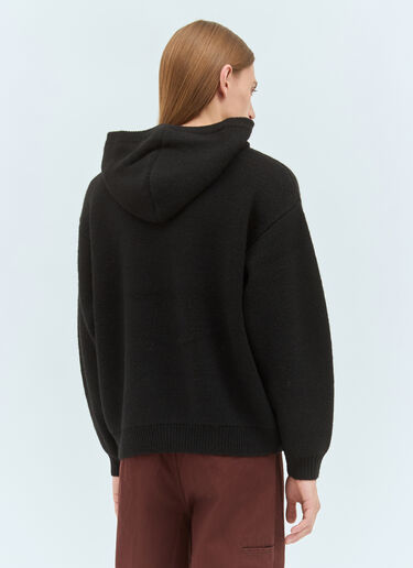 Stüssy Felt Patch Knit Hooded Sweater Black sts0159005