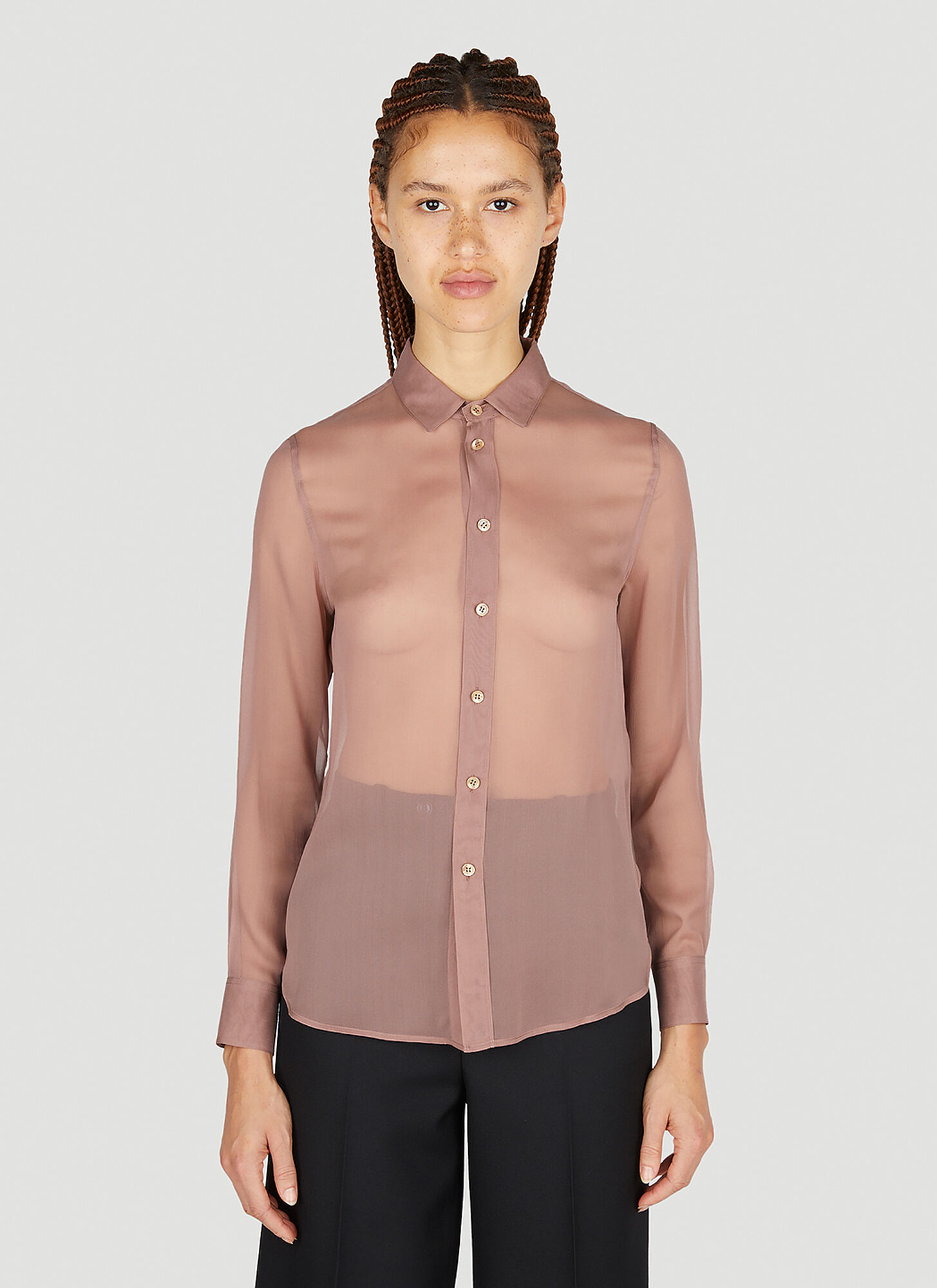 Saint Laurent Buttoned Shirt Female Pink