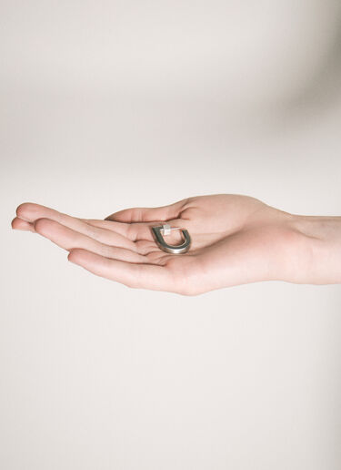 Rick Owens D-Ring Earring Silver ric0257022