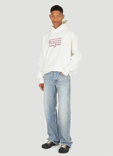 Maison Margiela Embroidered Logo Hooded Sweatshirt White mla0148071
