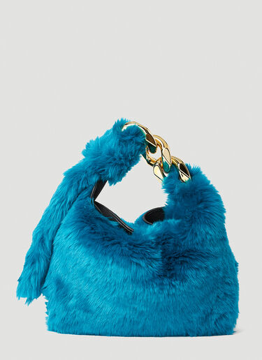 JW Anderson Faux Fur Chain Hobo Bag Blue jwa0249029