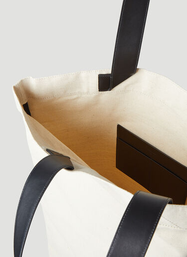 Jil Sander Logo Shopper Tote Bag White jil0245041