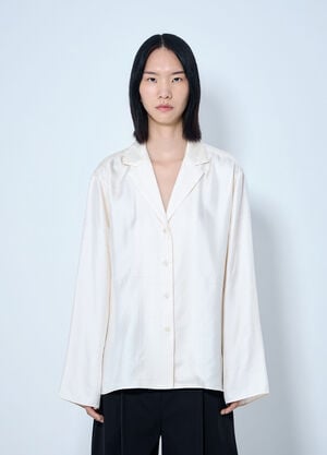 Toteme Monogram Silk Pj Shirt White tot0265036