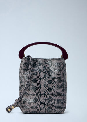 Dries Van Noten Snake-Embossed Leather Top Handle Bag Purple dvn0265015