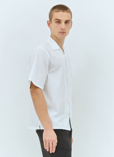 Prada Striped Short-Sleeve Shirt White pra0160004