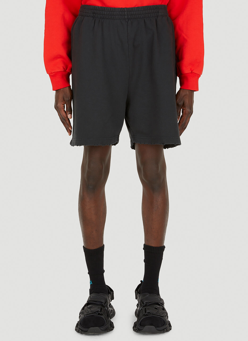 Distressed sweat shorts on sale