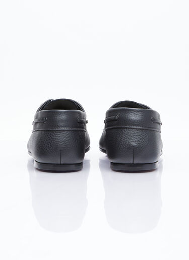 The Row Sailor Leather Loafers Black row0154017