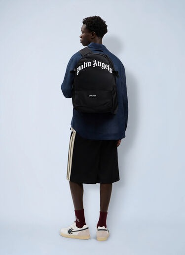 Palm Angels Curved Logo Backpack Black pma0164275
