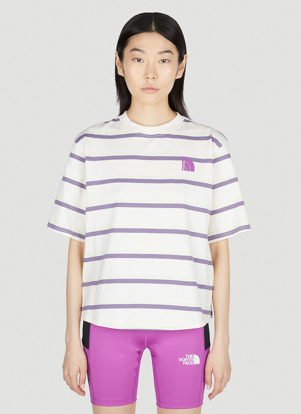The North Face Striped T-Shirt Purple tnf0154021