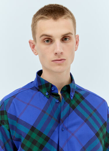 Burberry Check Short-Sleeve Shirt Blue bur0155042