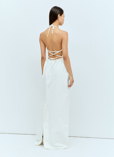 Max Mara Halter Neck Maxi Dress White max0256063