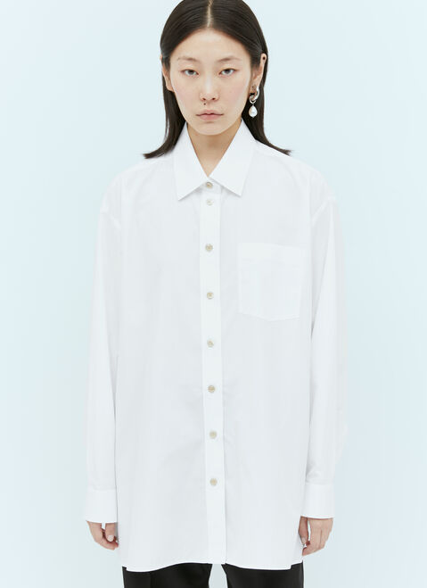 Eytys Logo Embroidery Cotton Shirt Black eyt0354014