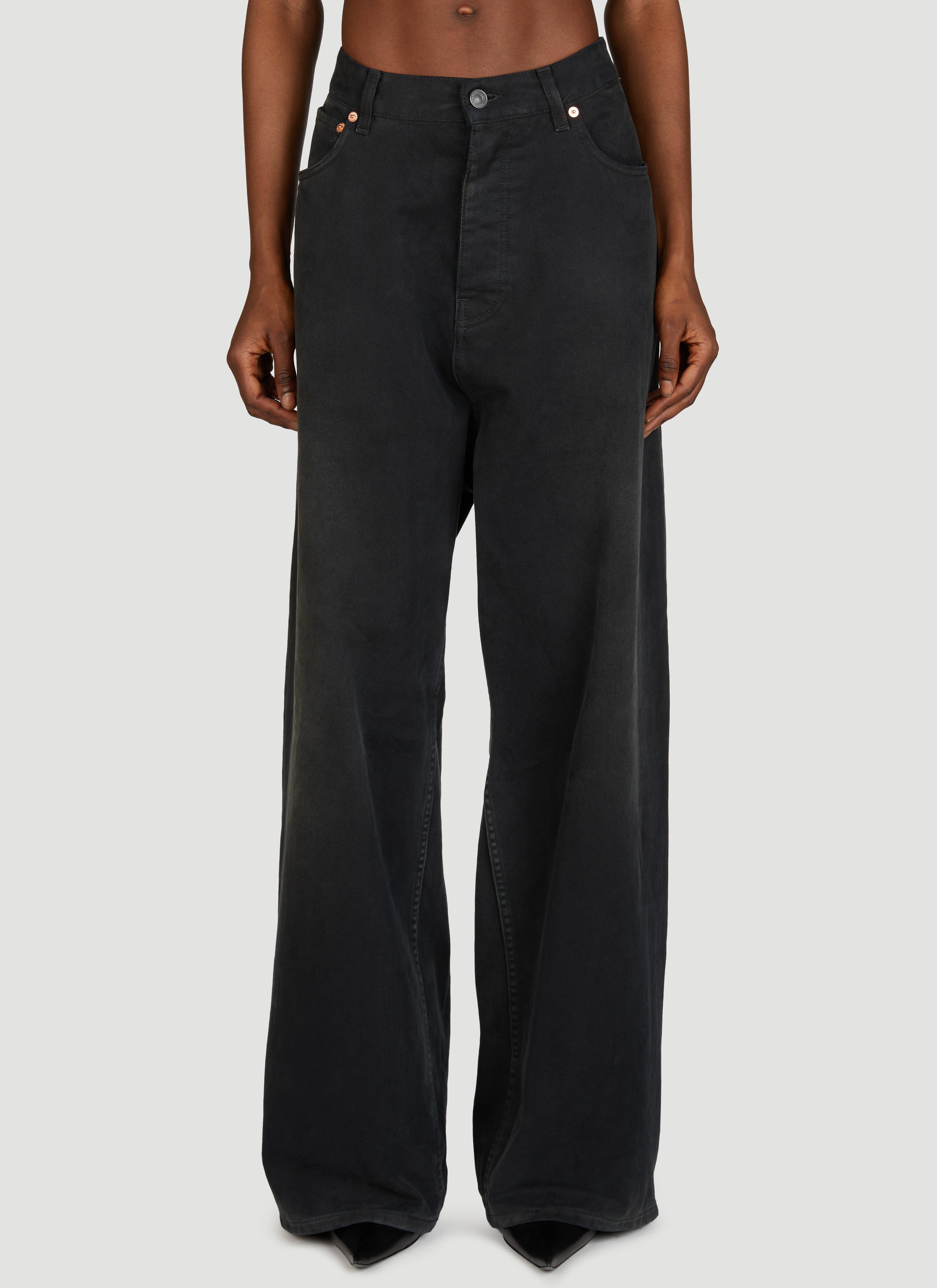 Balenciaga Women s Sticker Baggy Jeans in Black LN CC