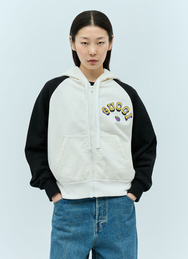 Gucci Logo Applique Hooded Sweatshirt White guc0255048