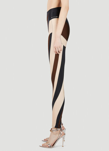 Mugler Contrast Panel Leggings Brown mug0251050