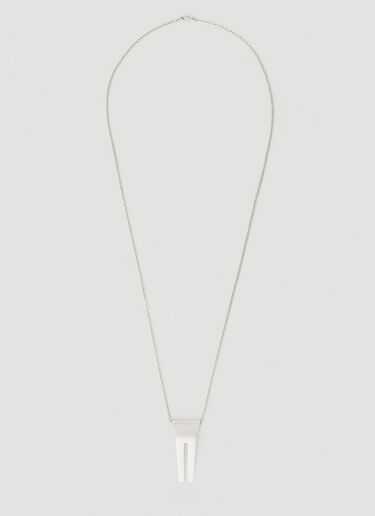 Rick Owens Open Trunk Necklace Silver ric0151050