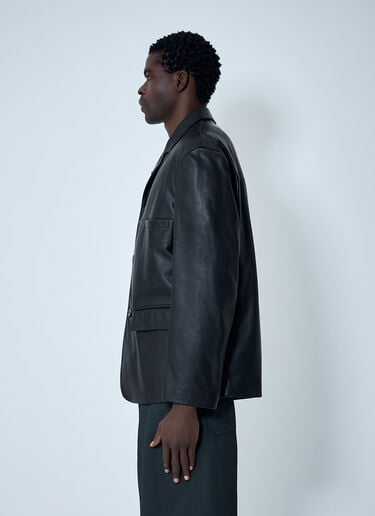 Single-Breasted Leather Blazer Lemaire Single-Breasted Leather Blazer Black lem0162015