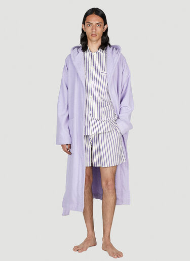Tekla Lido 条纹短袖睡衣衬衫 紫色 tek0353017