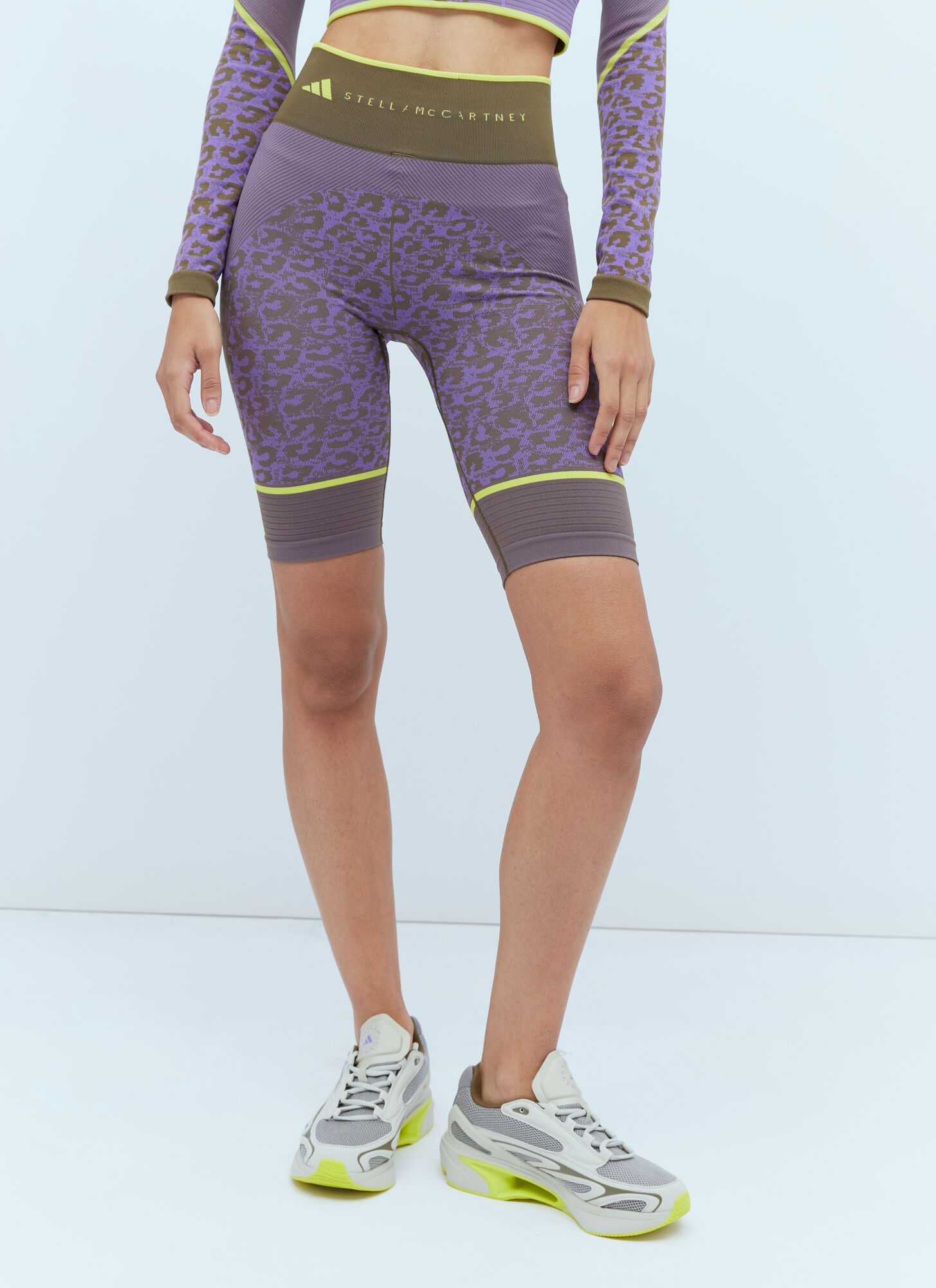 Adidas By Stella Mccartney Asmc Truestrength Seamless Yoga Bike Leggings In Purple